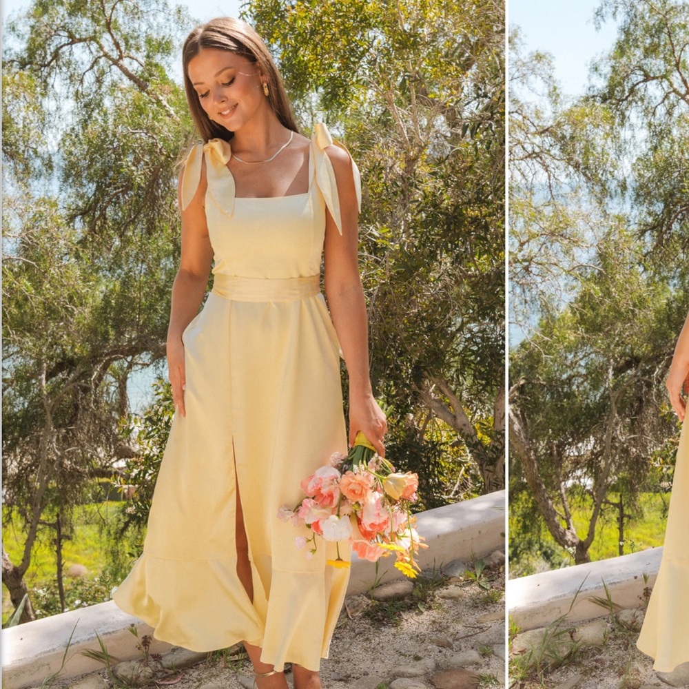 Show Me Your MuMu Sunny Yellow Midi Dress